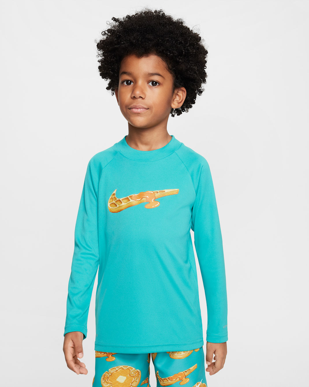 Playera de manga larga para niños talla pequeña Nike Swim Hydroguard - Azul universitario