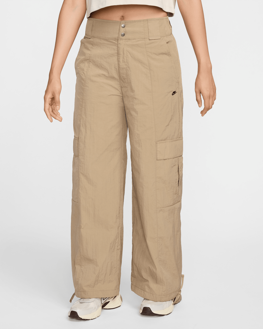 Nike Sportswear Women's High-Waisted Woven Cargo Trousers - Khaki/Black