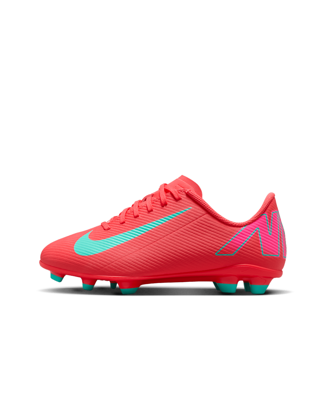 Nike Jr. Mercurial Vapor 16 Club Older/Younger Kids' Multi-Ground Low-Top Football Boot - Ember Glow/Aurora Green