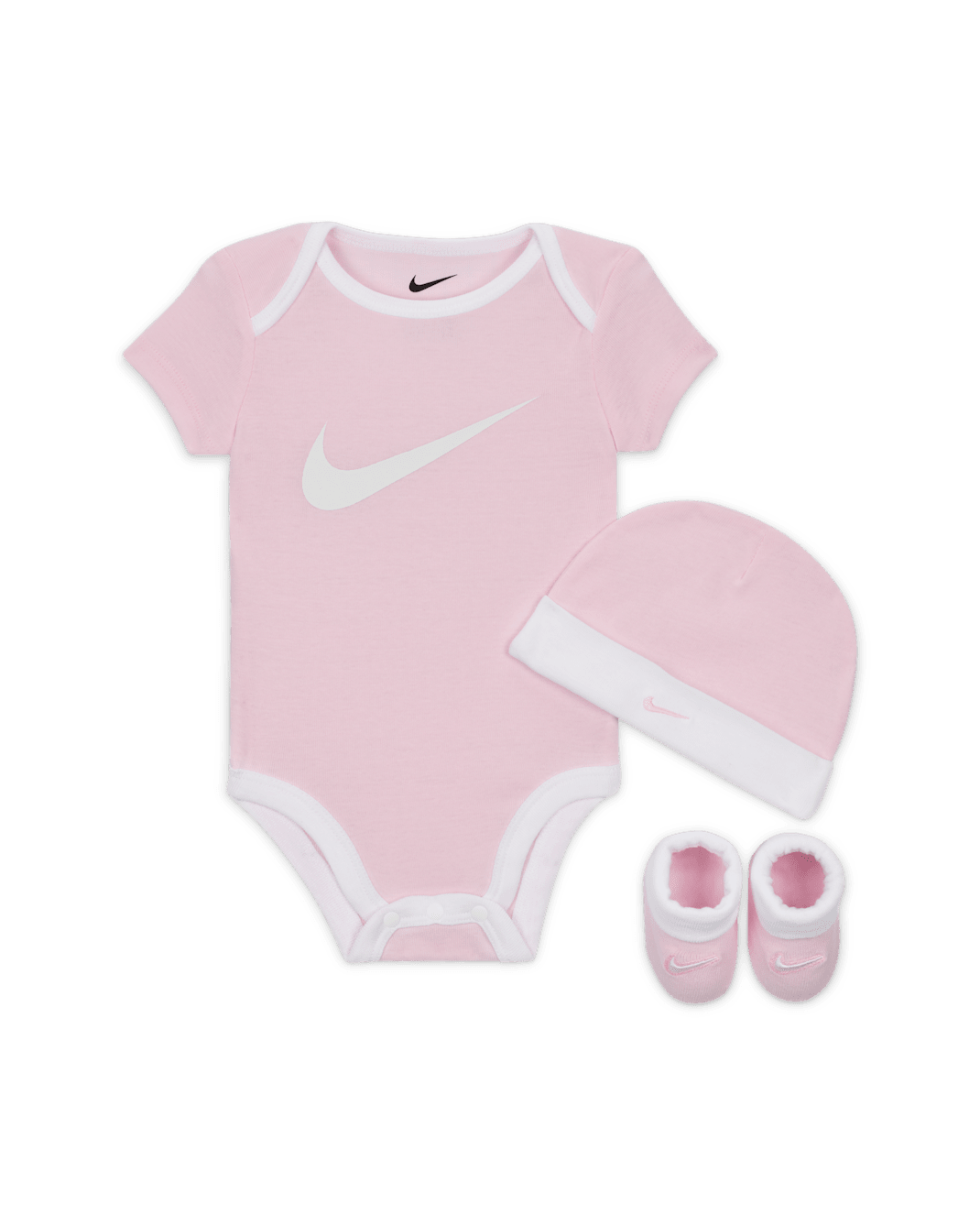 Nike Baby (0-6M) Bodysuit, Hat and Booties Box Set - Pink Foam