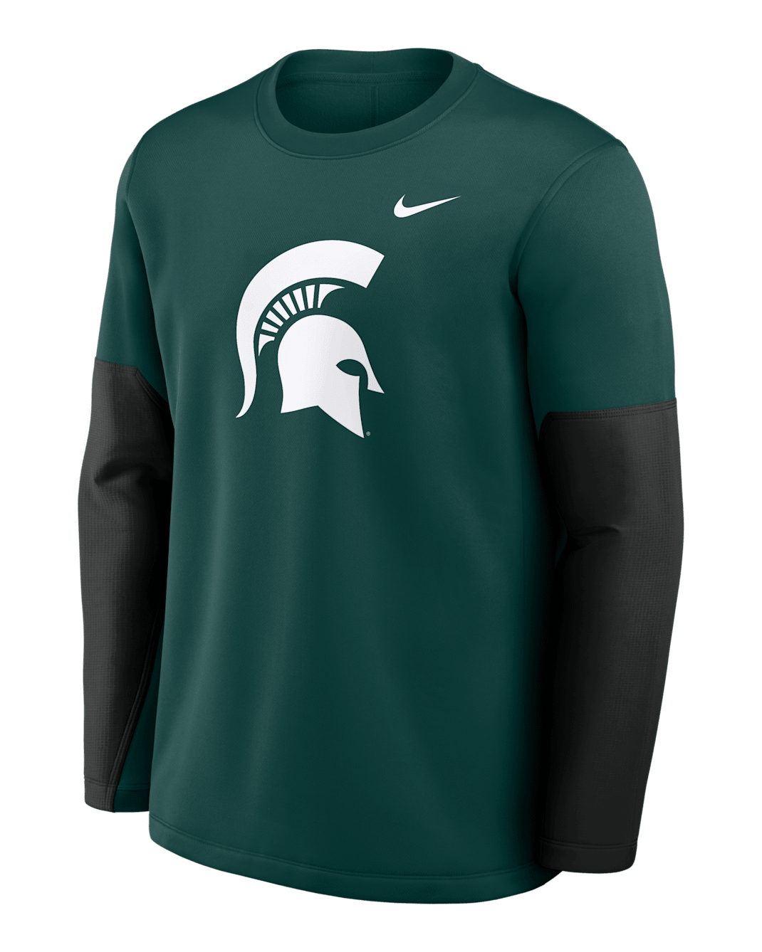 Michigan State Sideline Coach Men's Nike Therma-FIT College Long-Sleeve T-Shirt - Green