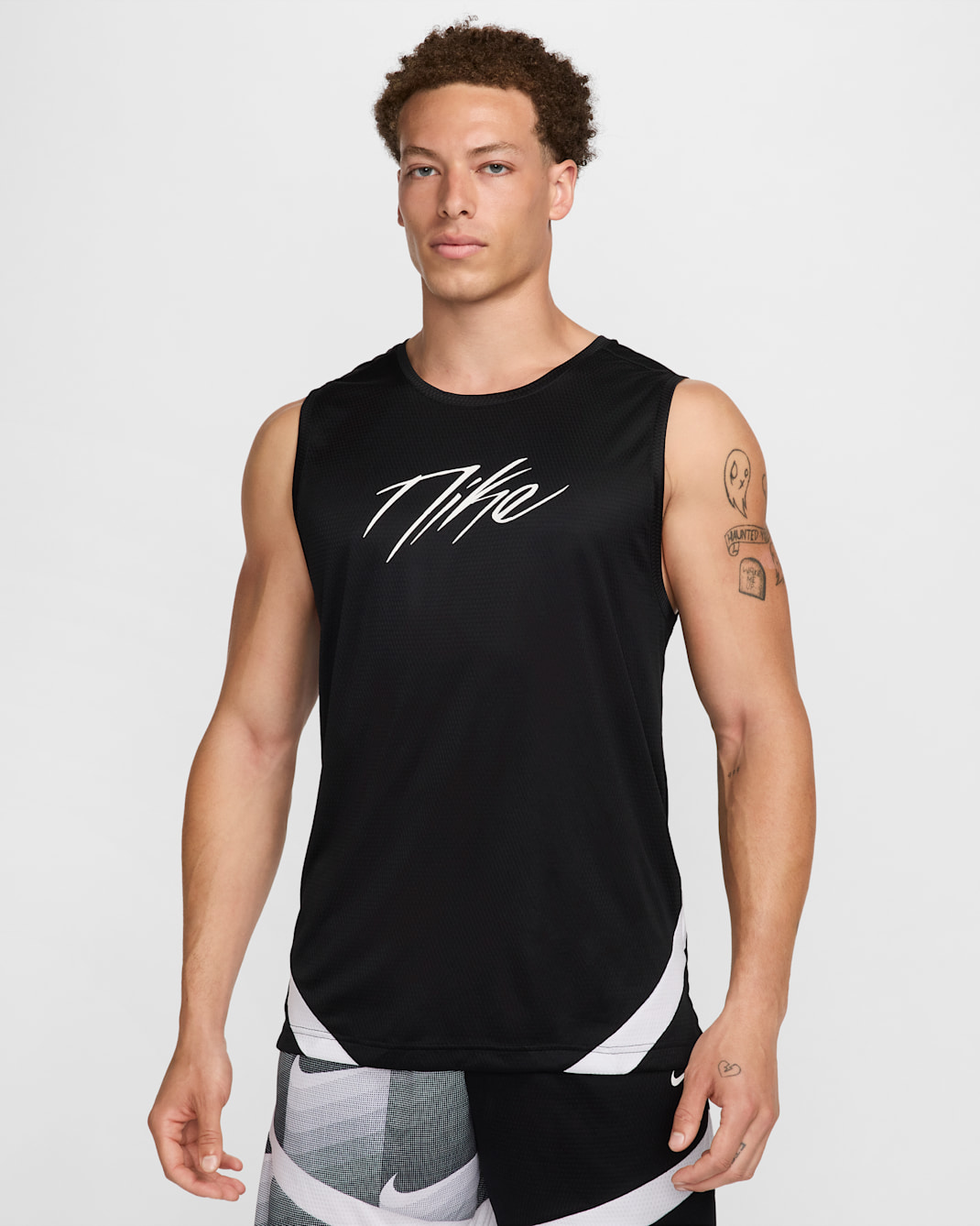 Nike Icon Dri-FIT basketbaljersey voor heren - Zwart/Wit/Zwart/Wit