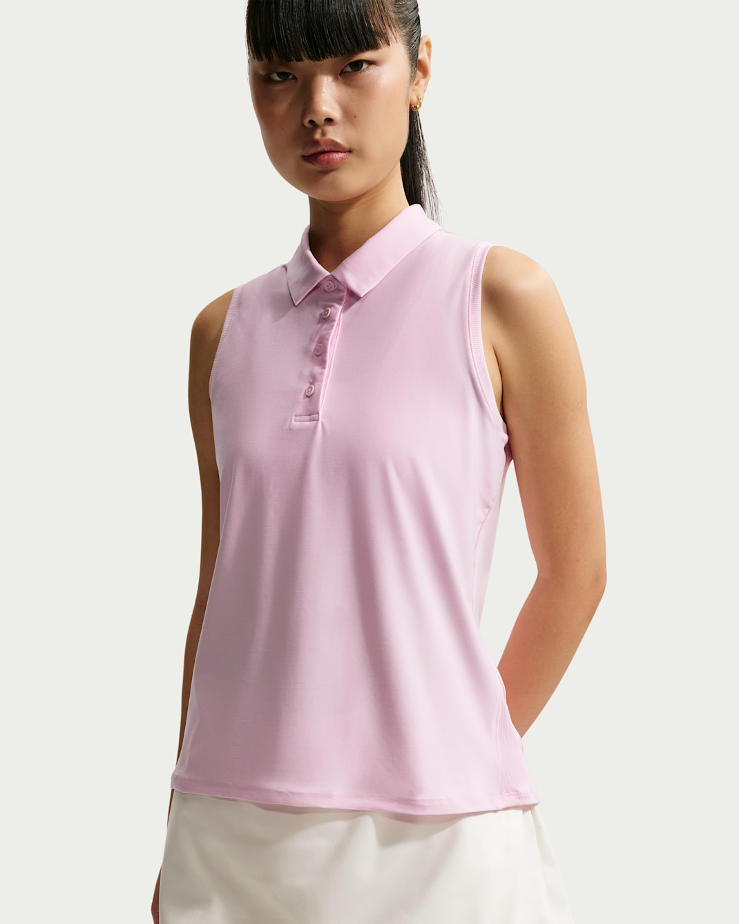 Nike Victory Women's Dri-FIT Sleeveless Polo - Pink Foam/White