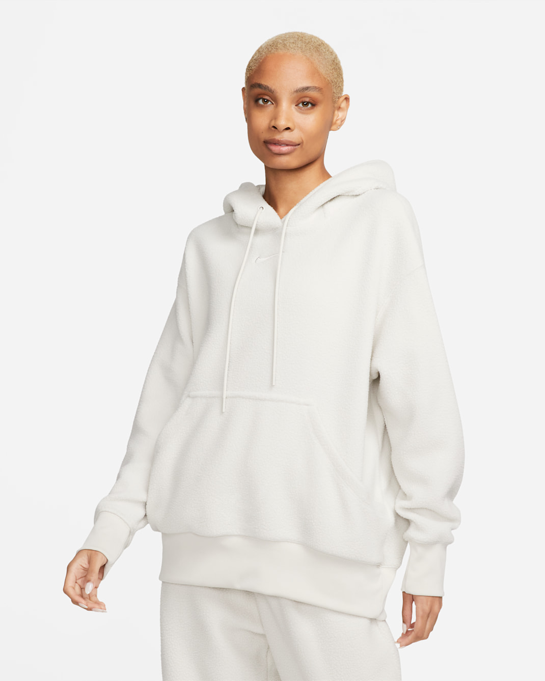 Sudadera con gorro sin cierre oversized para mujer Nike Sportswear Plush - Hueso claro/Mena de hierro claro