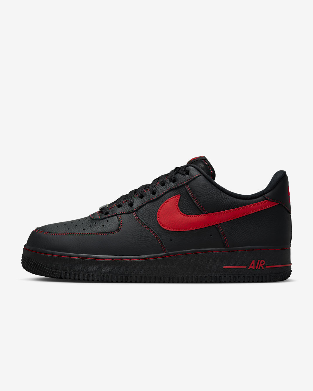 Nike Air Force 1 '07 LV8 Men's Shoes - Black/Black/Black/University Red