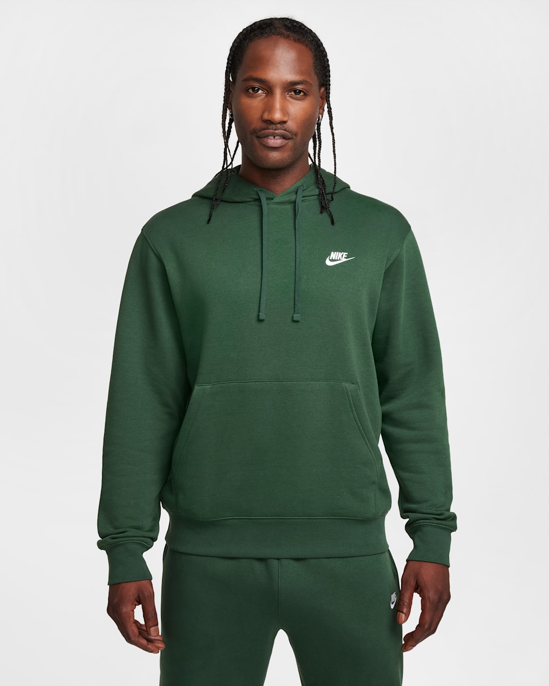 Nike Sportswear Club Fleece Pullover Hoodie - Fir/Fir/White