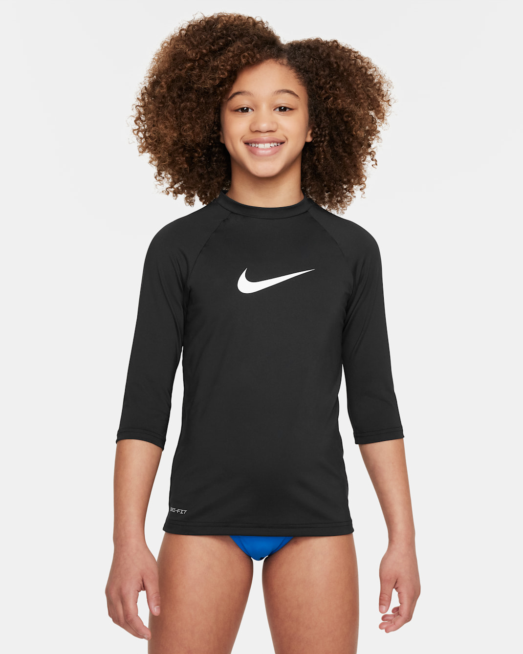 Nike Swim Big Kids' (Girls') Short-Sleeve Hydroguard - Black