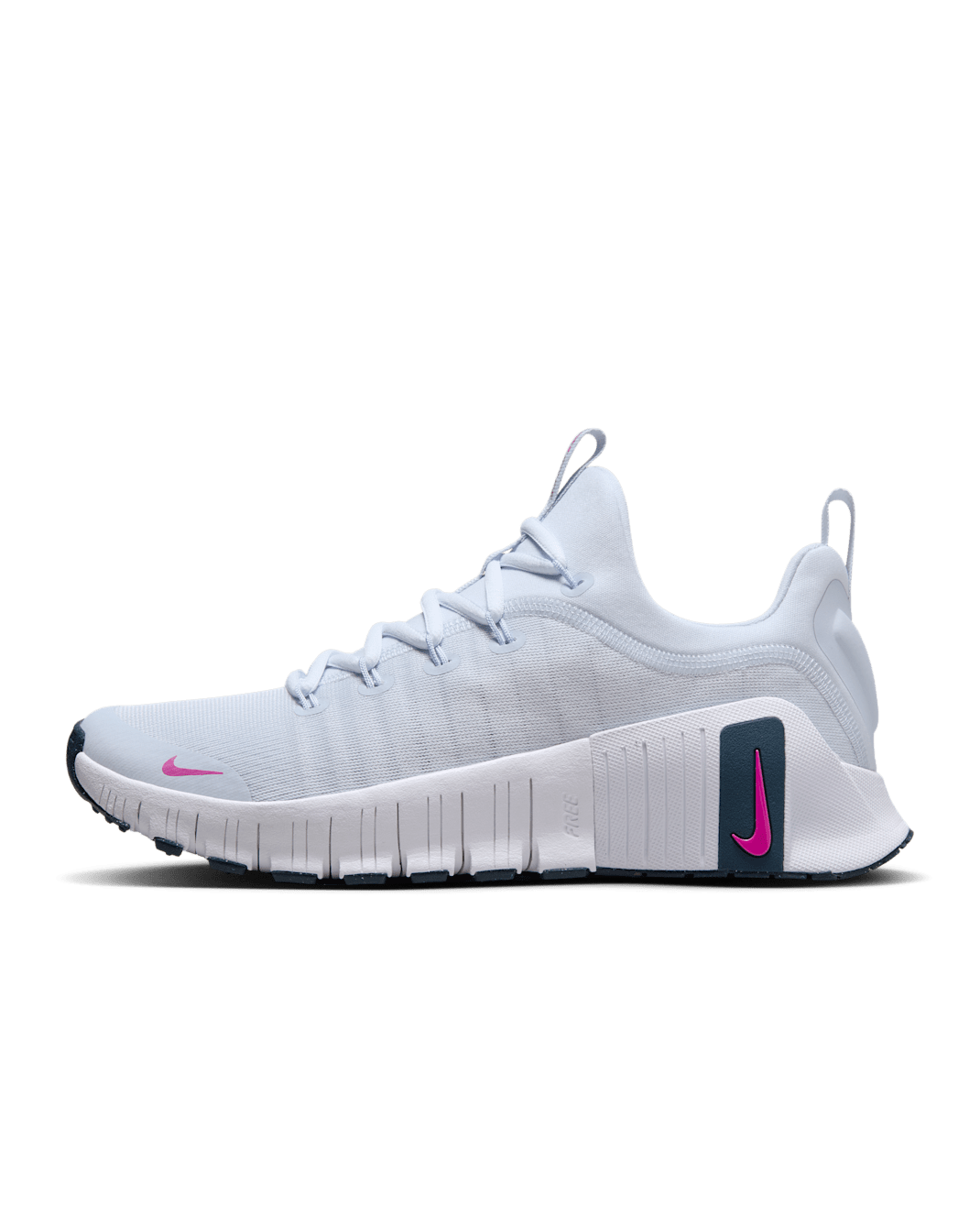 Nike Free Metcon 6 Women's Workout Shoes - Football Grey/Armoury Navy/Hot Fuchsia