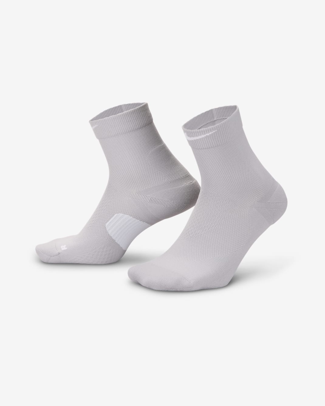 Nike Running Midweight Micro Crew Socks (1 Pair) - Light Smoke Grey/Pure Platinum/Light Smoke Grey/White