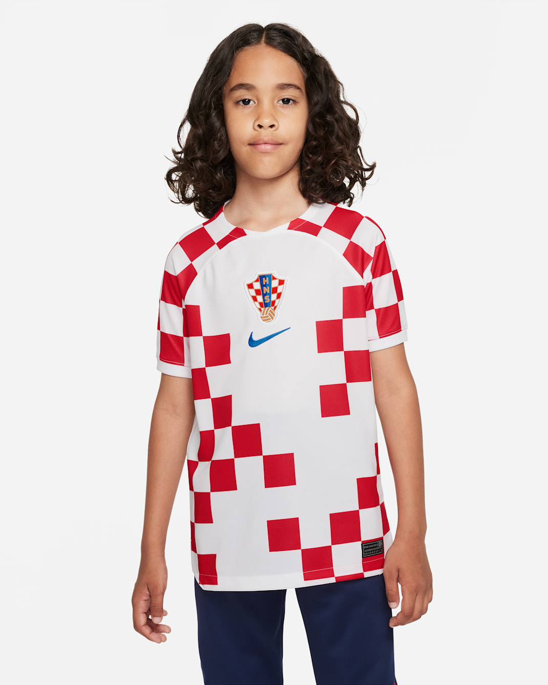 Croatia 2022/23 Stadium Home Big Kids' Nike Dri-FIT Soccer Jersey - White/Battle Blue