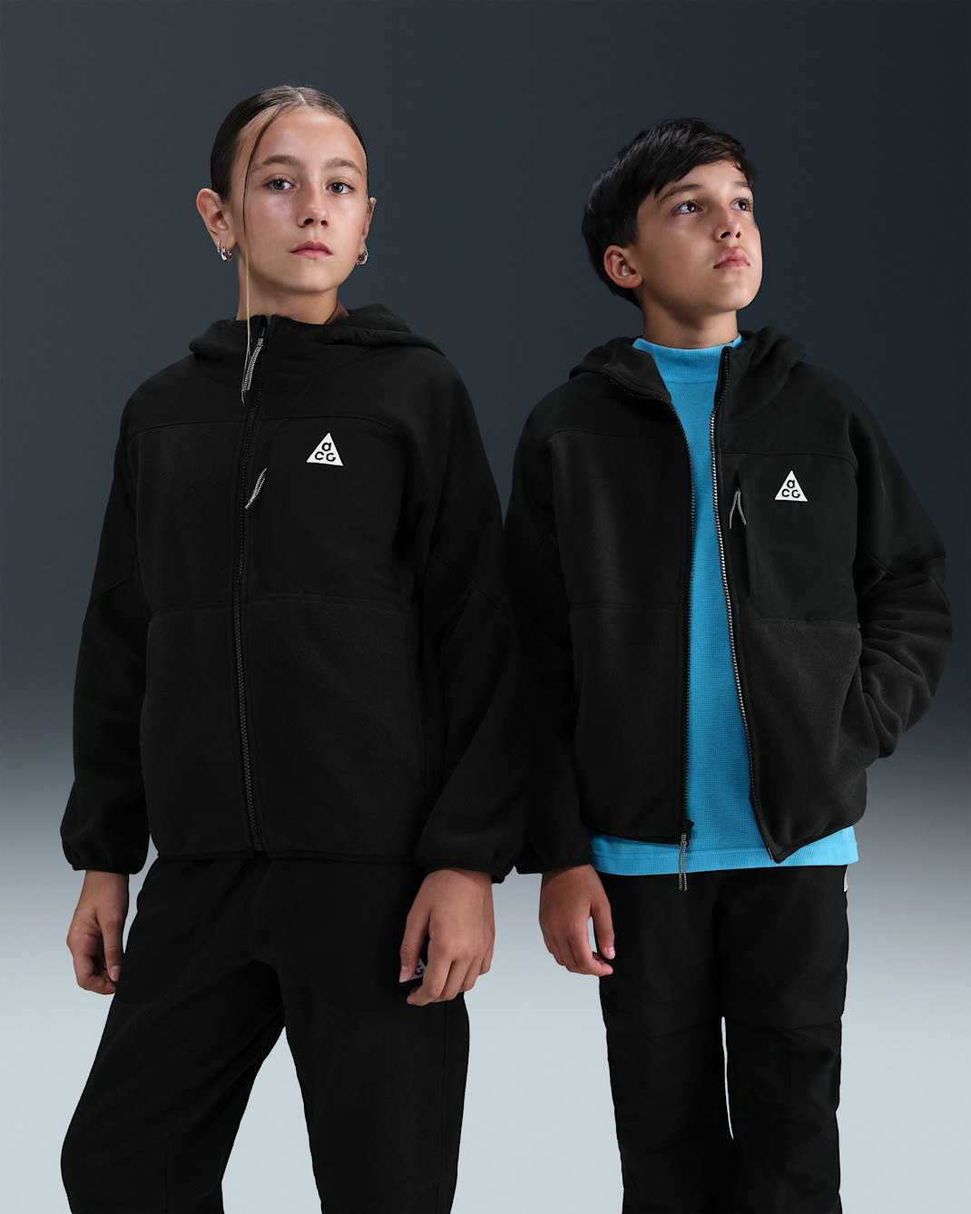 Nike ACG 'Wolf Tree' Older Kid's Polartec® Full-Zip Hoodie - Black/Black/Summit White