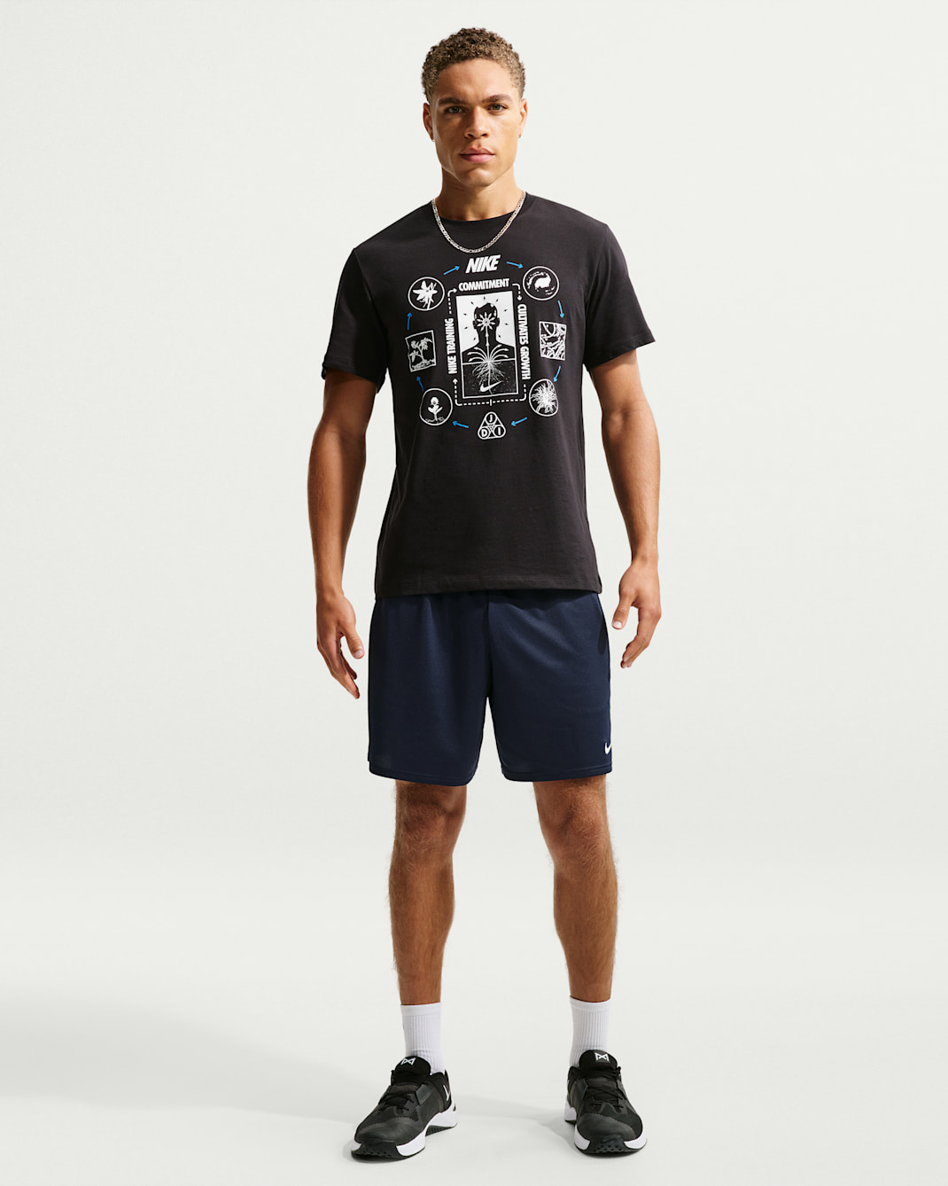 Nike Flex-træningsshorts (18 cm) til mænd - Obsidian/hvid