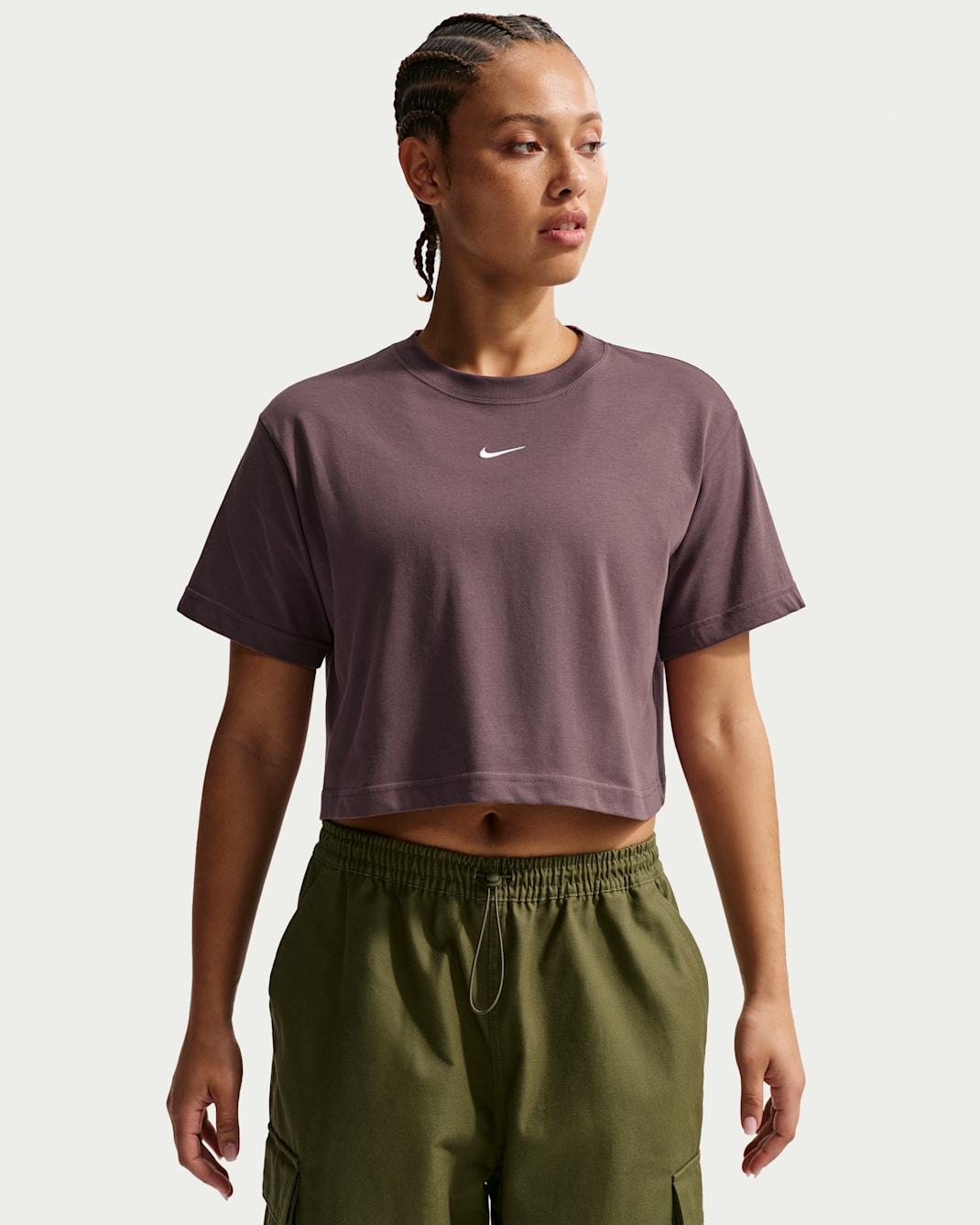 Nike Sportswear Women's Loose Short-Sleeve Cropped T-Shirt - Tattoo