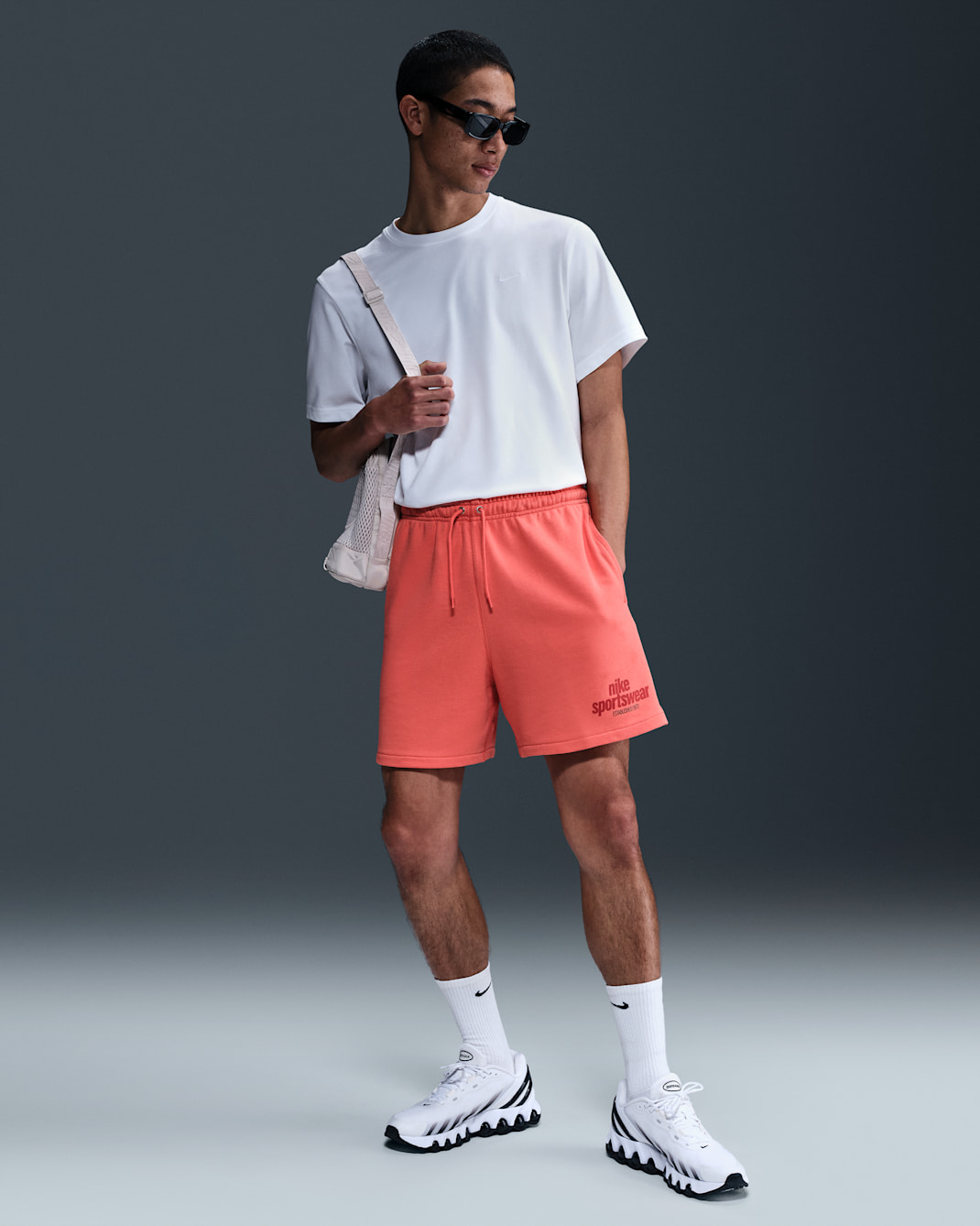 Nike Club Men's French Terry Flow Shorts - Magic Ember/Magic Ember/University Red