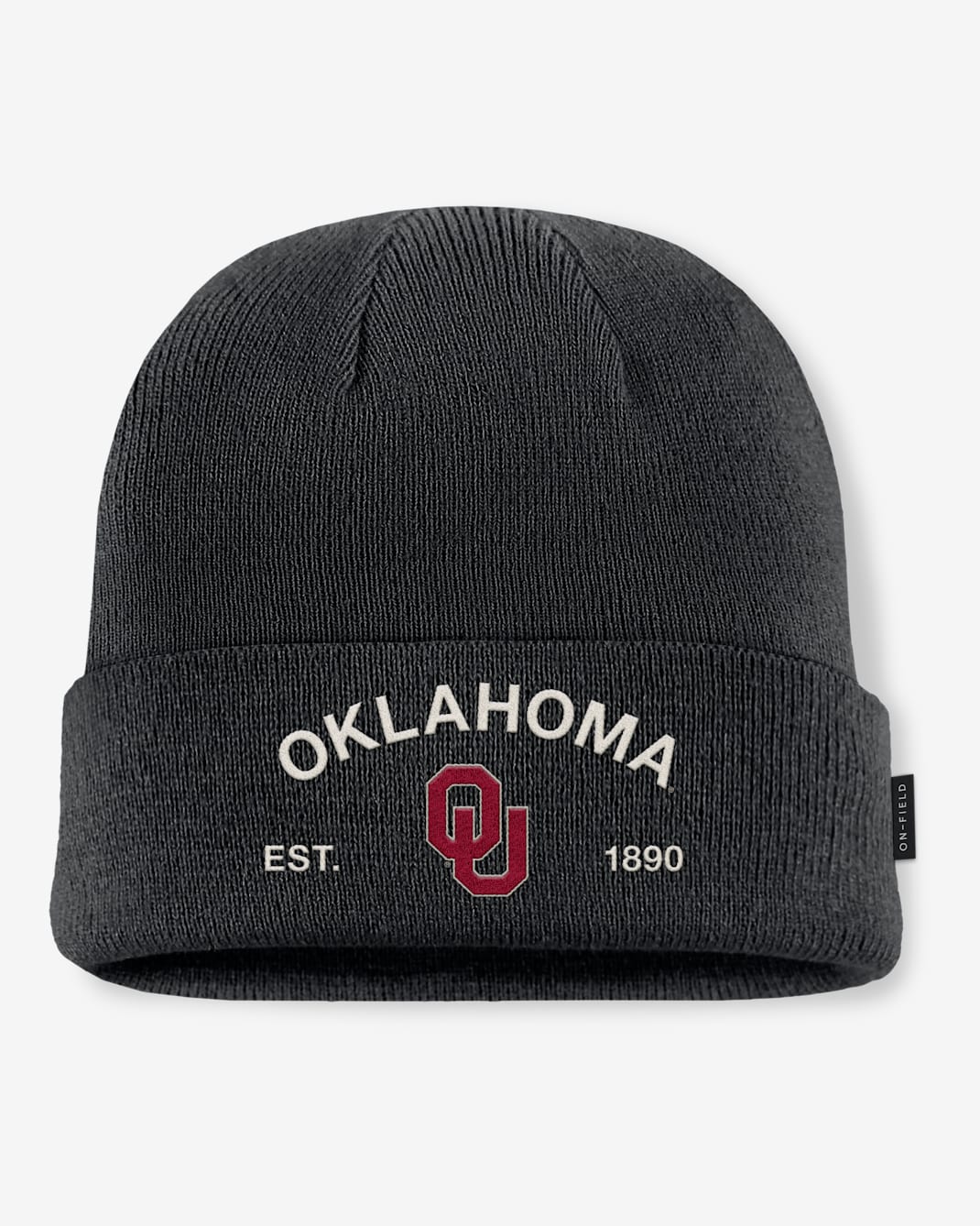Gorro con dobladillo universitario marca Jordan para hombre Oklahoma 2025 Military Appreciation - Negro