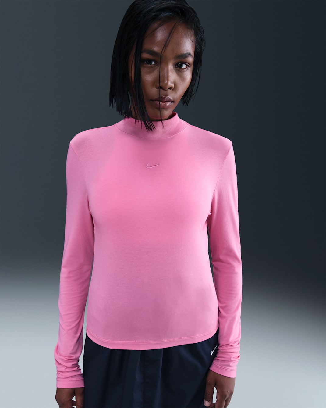 Nike Sportswear Chill Knit Women's Slim Long-Sleeve Mock-Neck T-Shirt - Playful Pink