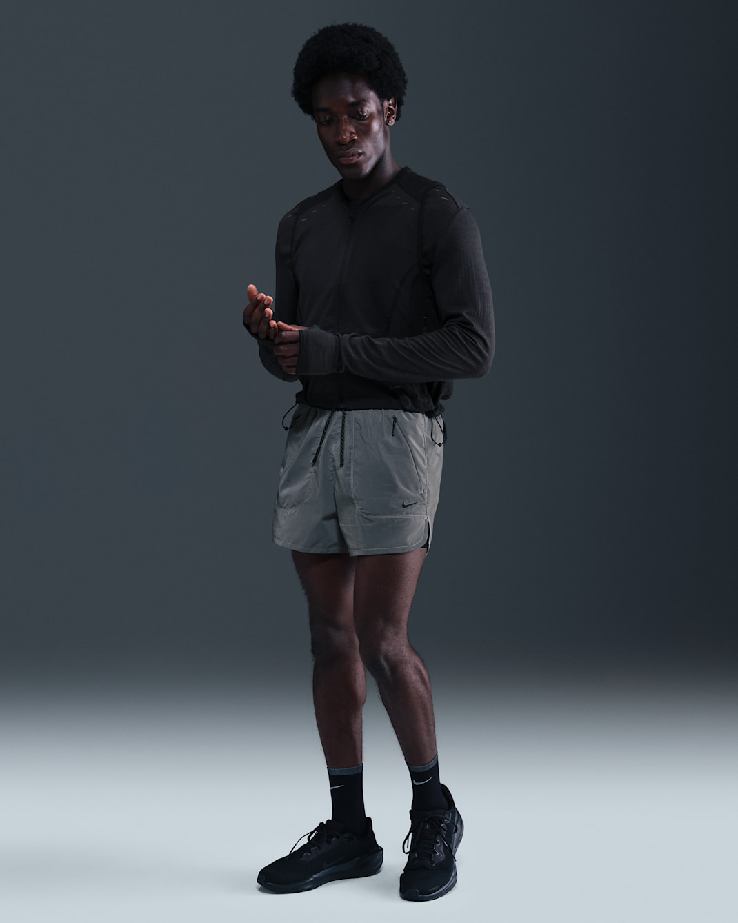 Shorts de correr reflejantes de 10 cm 2 en 1 para hombre Nike - Negro