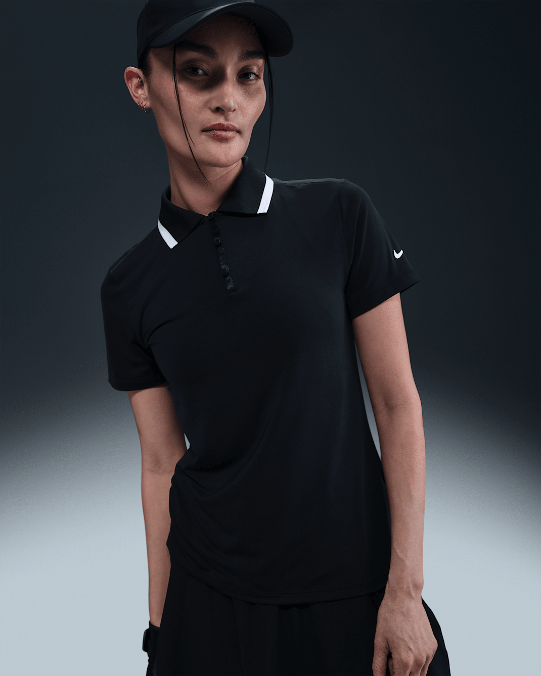 Nike Tour Women's Dri-FIT Short-Sleeve Golf Polo - Black/White/White