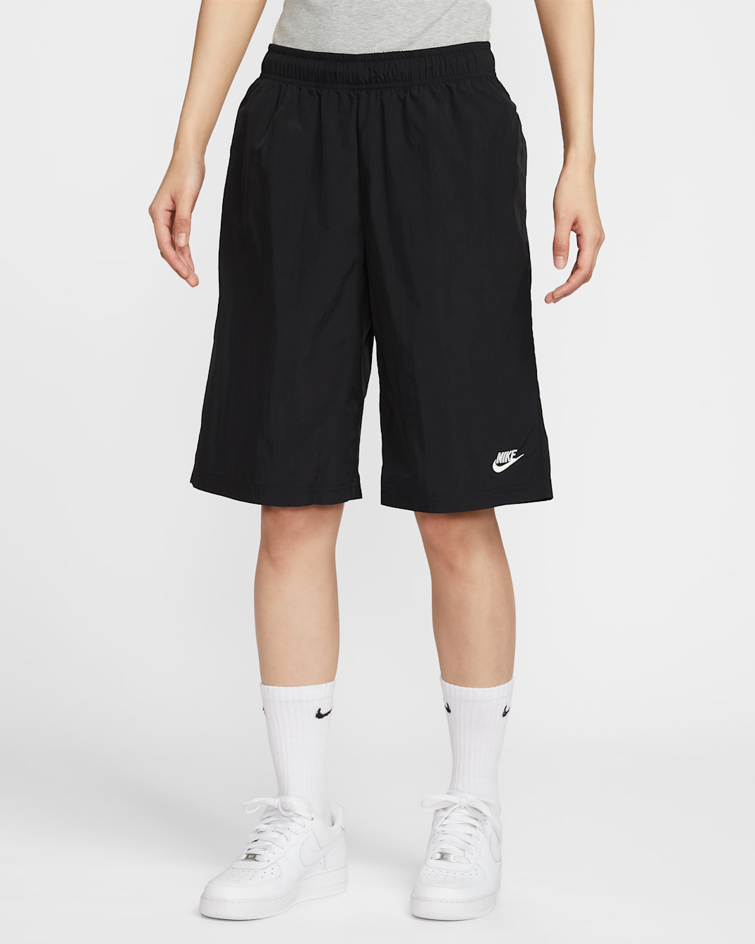 Nike Sportswear Women's Mid-Rise Loose Knee-Length Shorts - Black/Sail