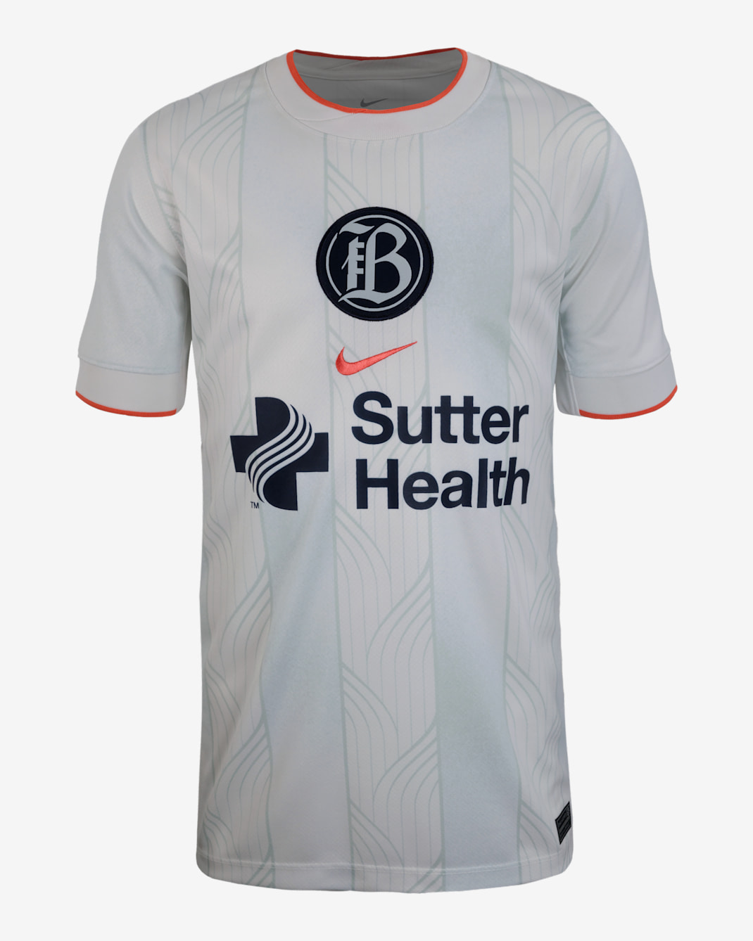 Jersey Nike Dri-FIT de la NWSL Replica del Bay FC local 2025 Stadium para niños talla grande - Blanco/Plata noche