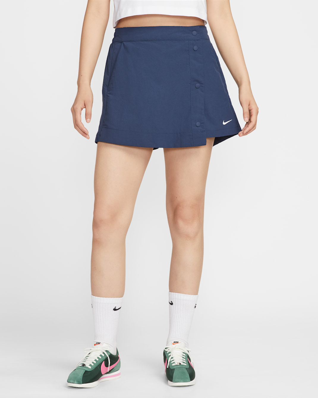 ナイキ スポーツウェア エッセンシャル ウィメンズ ウーブン スコート - ミッドナイトネイビー/セイル