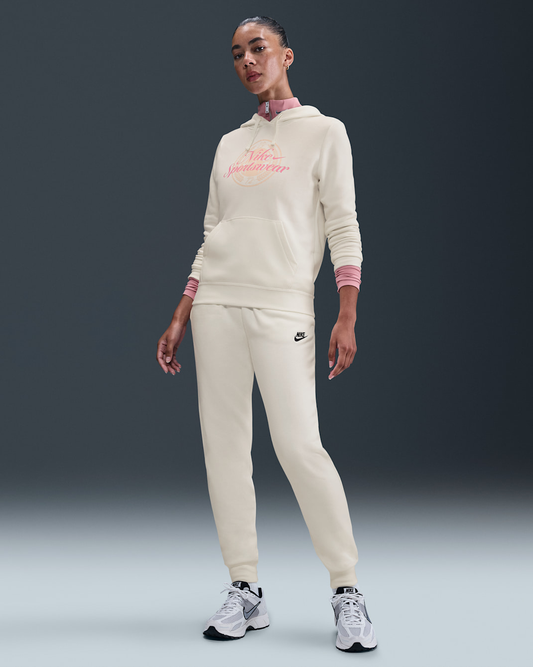 Nike Sportswear Club Fleece Women's Mid-Rise Joggers - Sail/Black