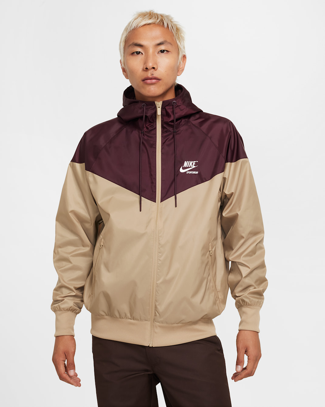 ナイキ ウィンドランナー メンズ ウーブン ジャケット (裏地付き) - バーガンディクラッシュ/パラシュートベージュ/セイル