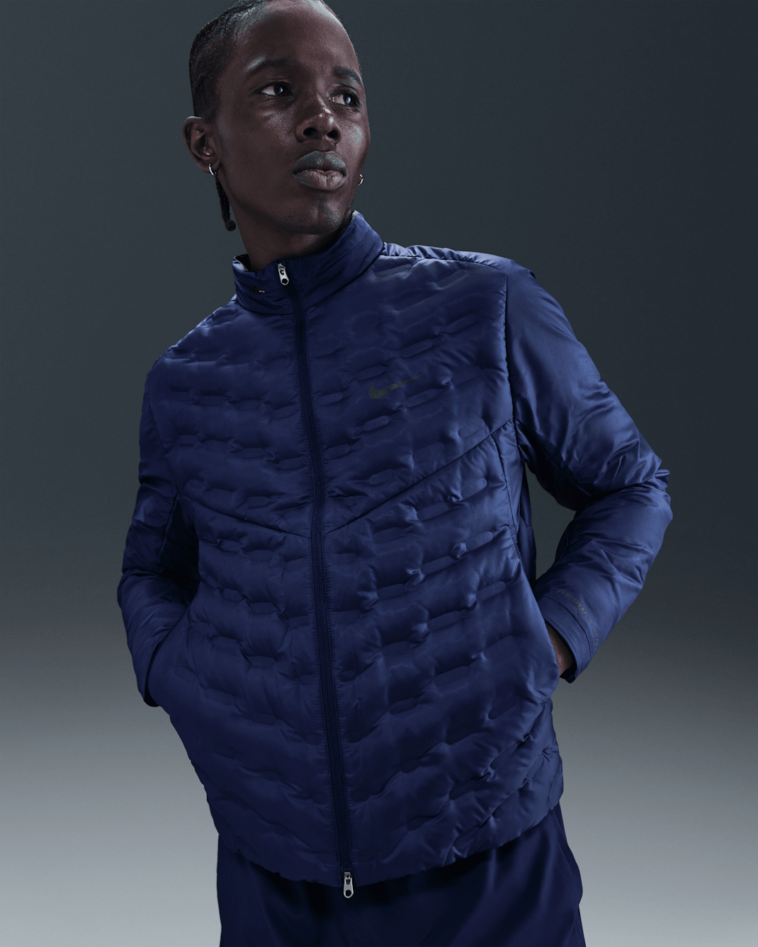 Veste de running déperlante Nike Therma-FIT ADV AeroLoft pour homme - Blue Void