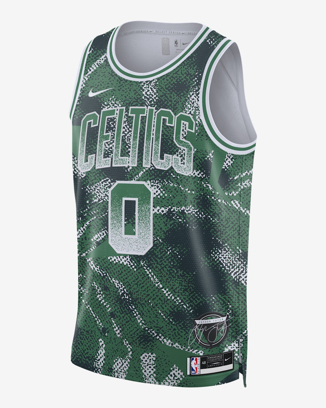 เสื้อแข่งผู้ชาย Nike Dri-FIT NBA Swingman Jayson Tatum Boston Celtics 2025/26 Select Series - Clover/ขาว