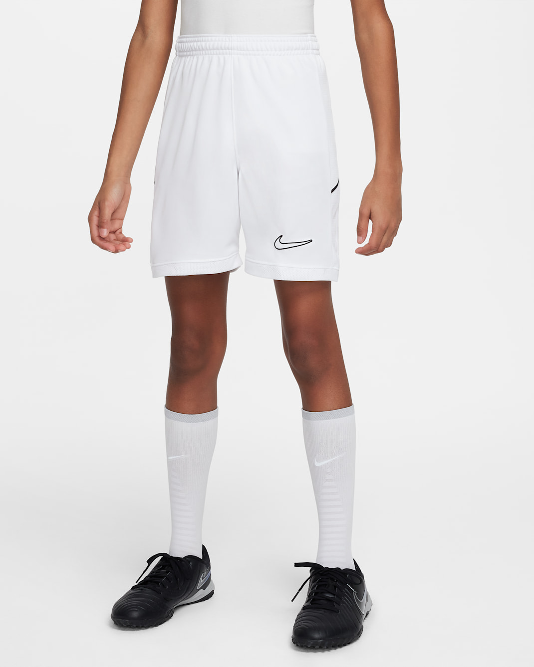 Nike Academy Older Kids' Dri-FIT 18cm (approx.) Football Shorts - White/White/Black