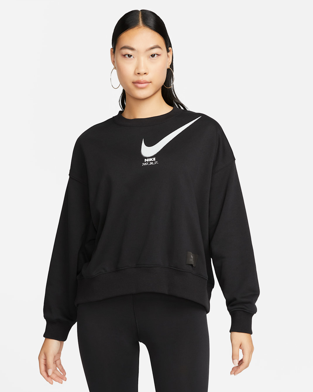 Nike Sportswear City Utility Women's Over-Oversized French Terry Crew-Neck Sweatshirt - Black/White