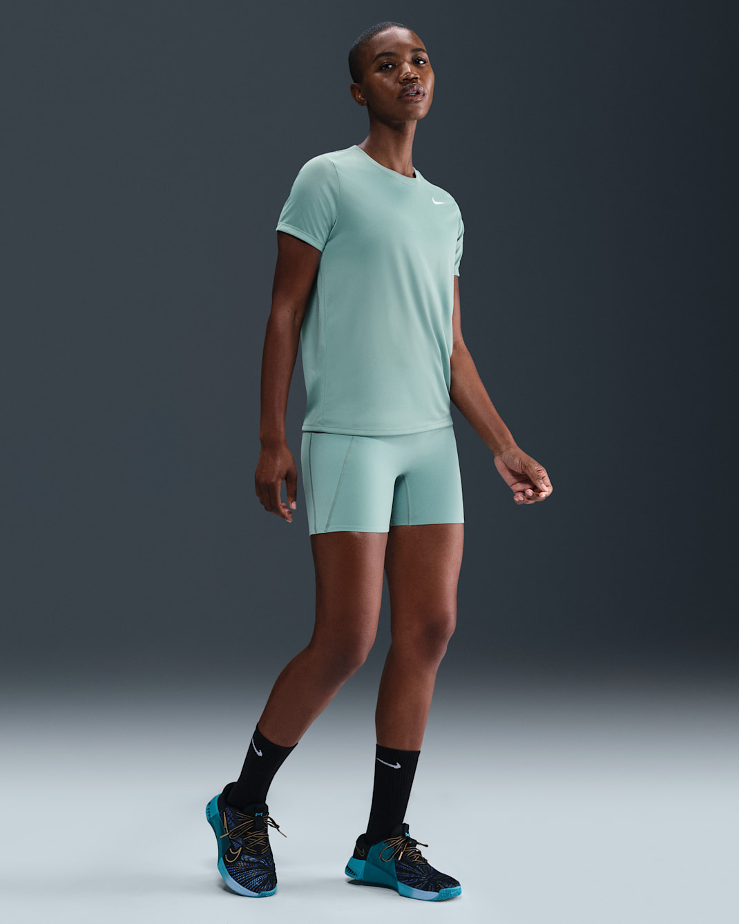 Nike Universa Women's High-Waisted 12.5cm (approx.) Biker Shorts with No Front Seam - Cannon/Bicoastal/Bicoastal