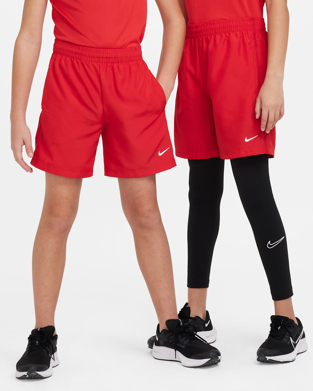 Nike Multi Older Kids' Dri-FIT Training Shorts - University Red/White