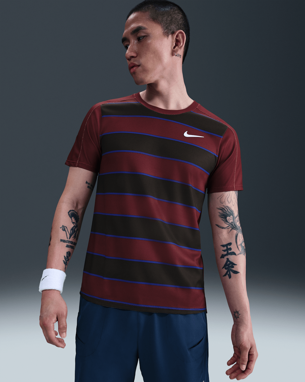 NikeCourt Slam Men's Dri-FIT ADV Tennis Top - Dark Team Red/White