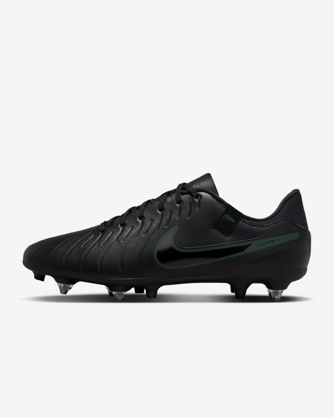 Nike Tiempo Legend 10 Academy Soft-Ground Low-Top Football Boot - Black/Deep Jungle/Black