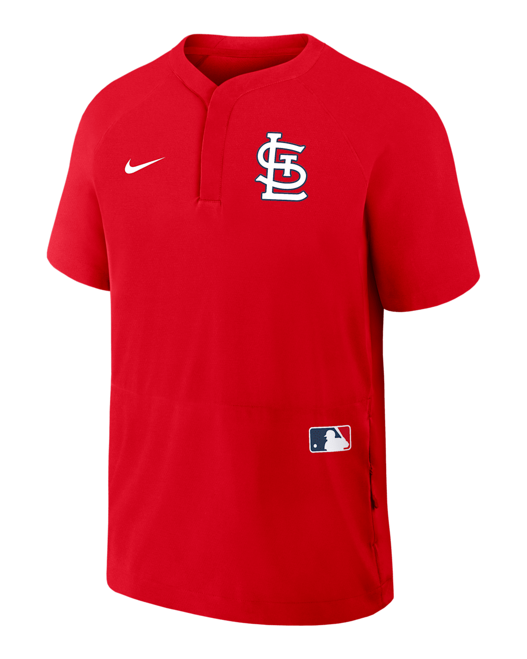 Rompevientos de manga corta Nike de la MLB para hombre St. Louis Cardinals Authentic Collection - Rojo