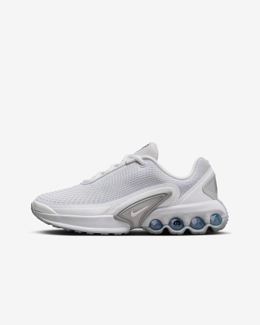 Nike Air Max Dn Older Kids' Shoes - White/White/Metallic Silver/White