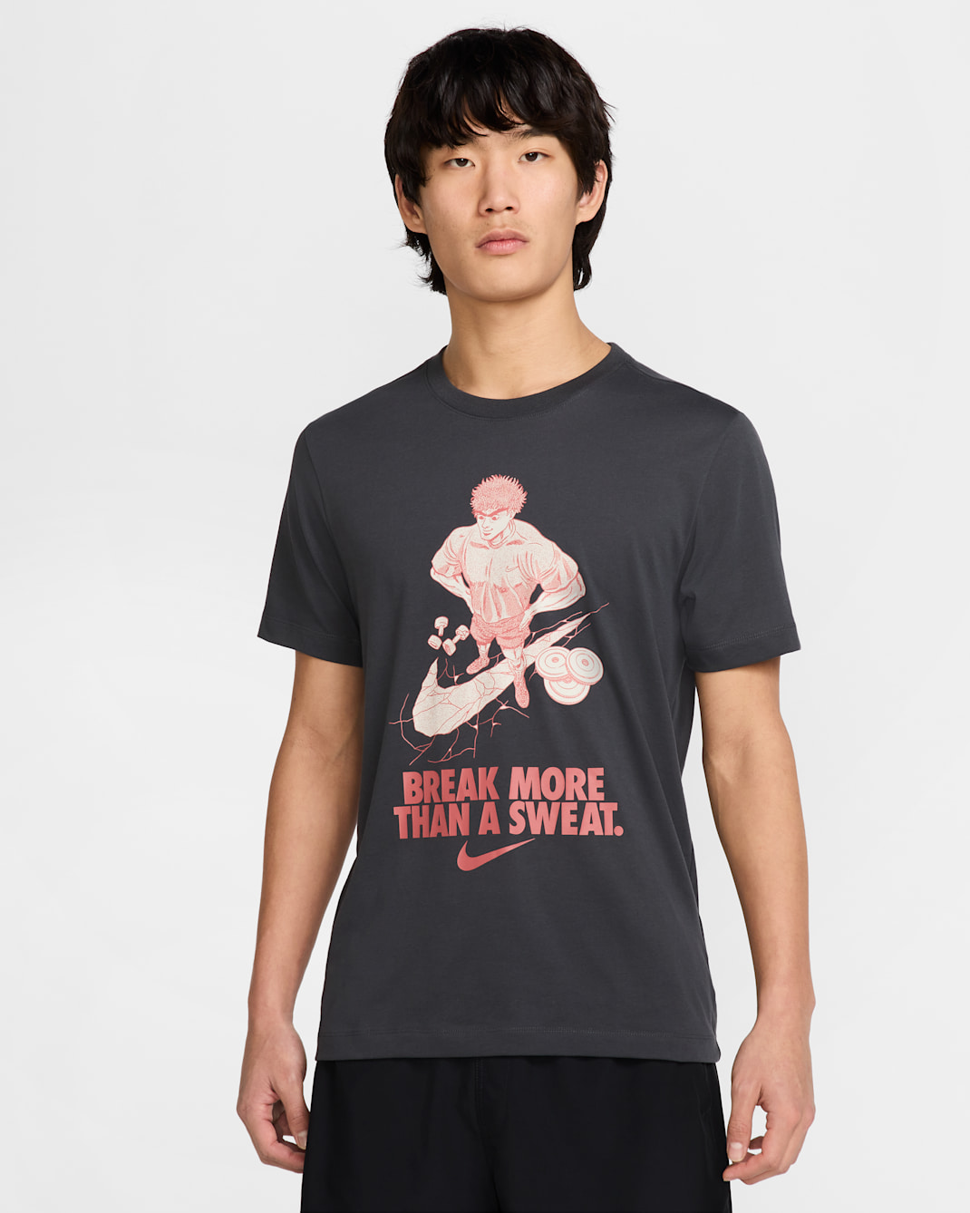 Nike Men's Dri-FIT Fitness T-Shirt - Dark Smoke Grey