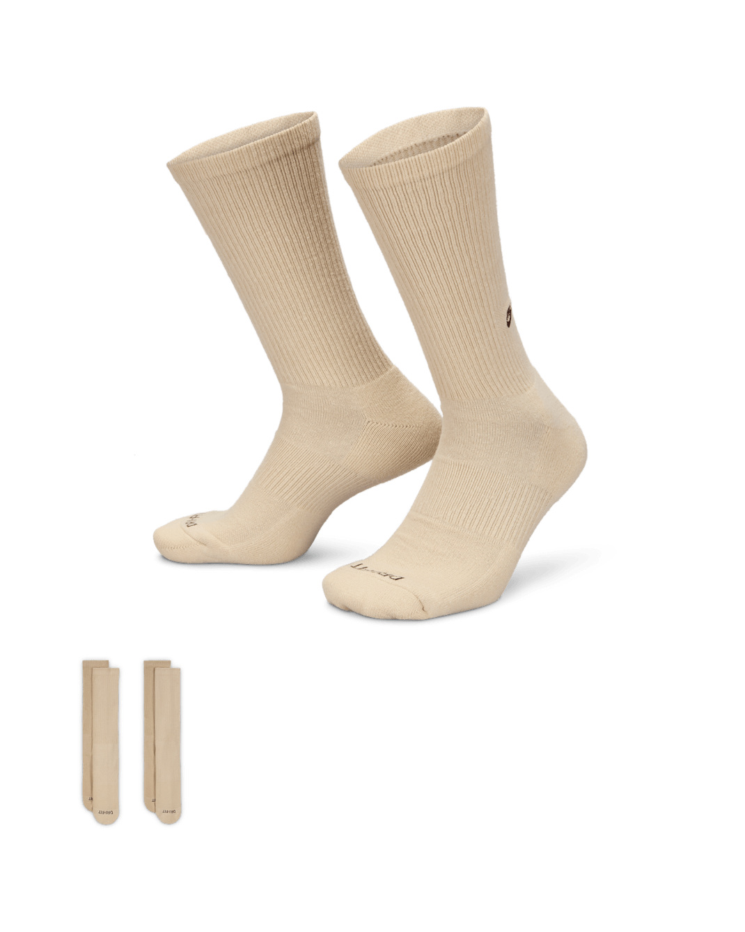 Nike Everyday Cushioned Crew Socks (2 Pairs) - Sand Drift/Earth