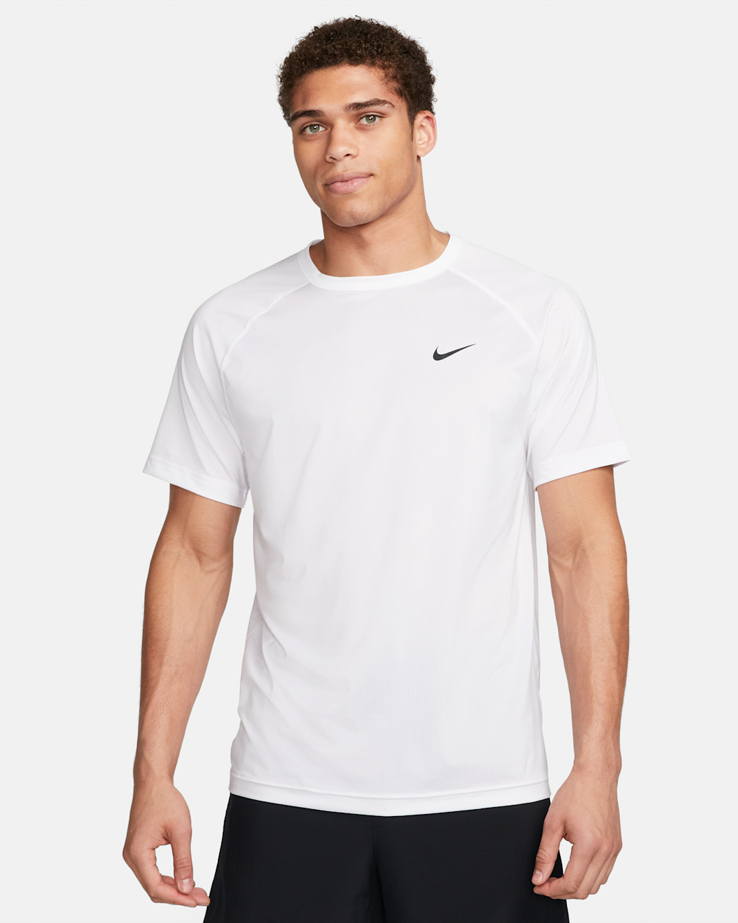 Nike Ready Men's Dri-FIT Short-Sleeve Fitness Top - White/Black