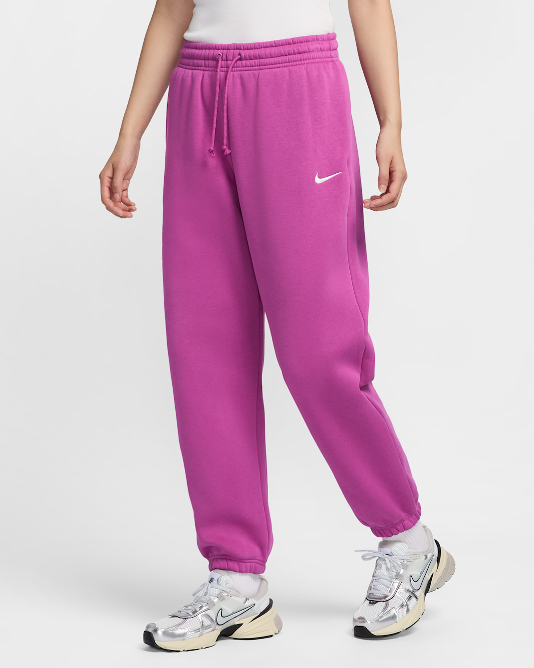Nike Sportswear Phoenix Fleece Women's High-Waisted Oversized Sweatpants - Hot Fuchsia/Sail