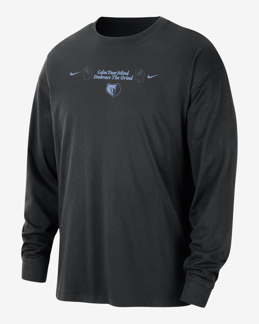 Playera de manga larga Nike de la NBA Max90 para hombre Memphis Grizzlies Courtside - Negro