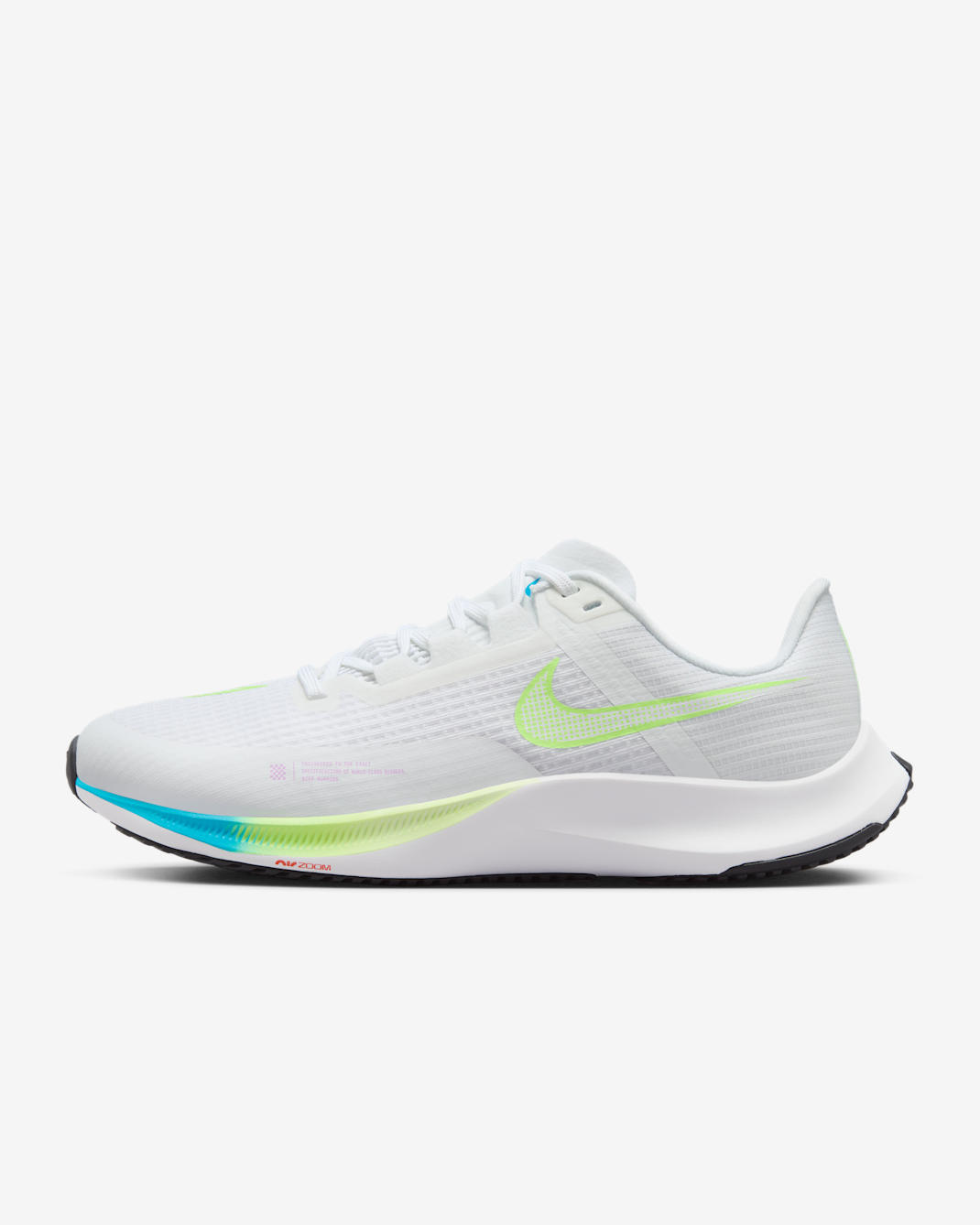 รองเท้าวิ่งโร้ดเรซซิ่งผู้ชาย Nike Rival Fly 3 - ขาว/Blue Lightning/Fuchsia Dream/Lime Blast