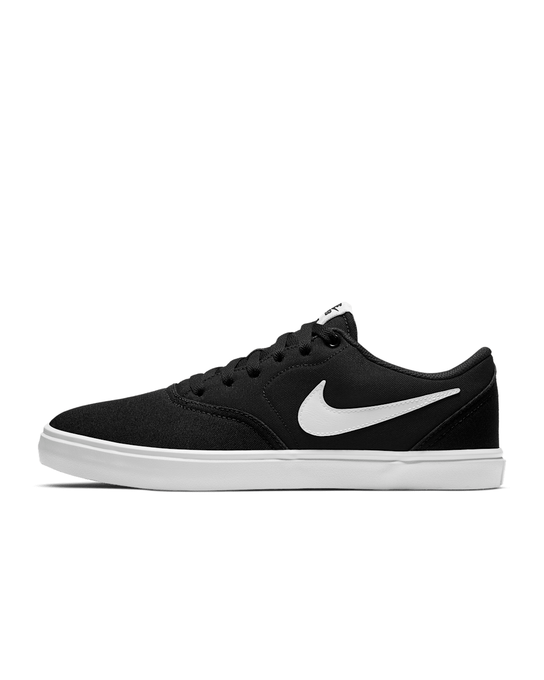 Nike SB Check Solarsoft Canvas Skate Shoe - Black/White