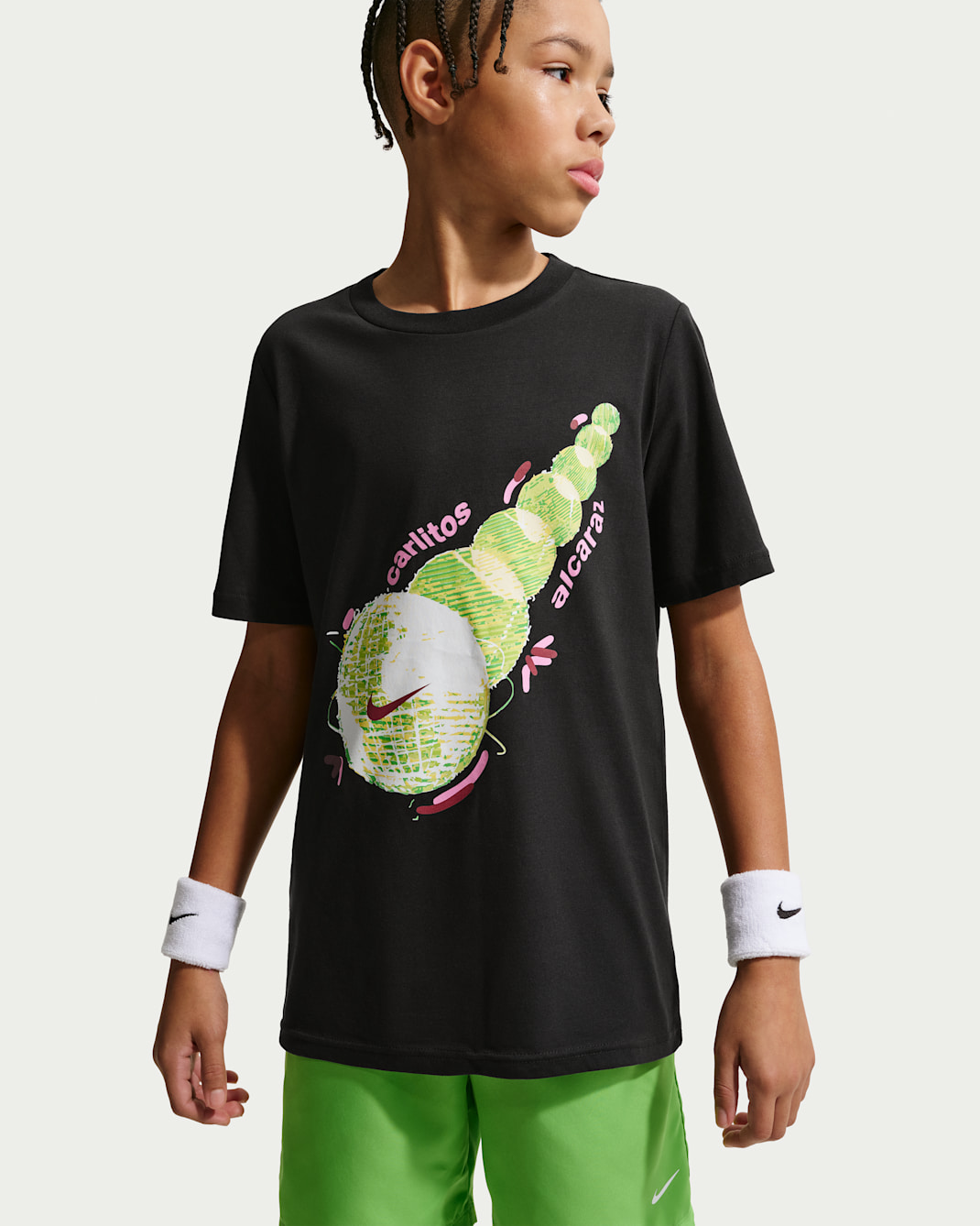 Carlos Alcaraz Nike Tennis kortærmet T-shirt til større børn - sort