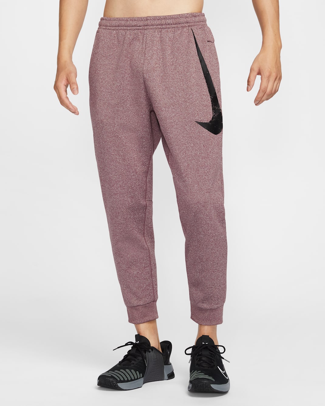 Nike Men's Therma-FIT Fitness Pants - Burgundy Crush/Heather/Burgundy Crush/Black
