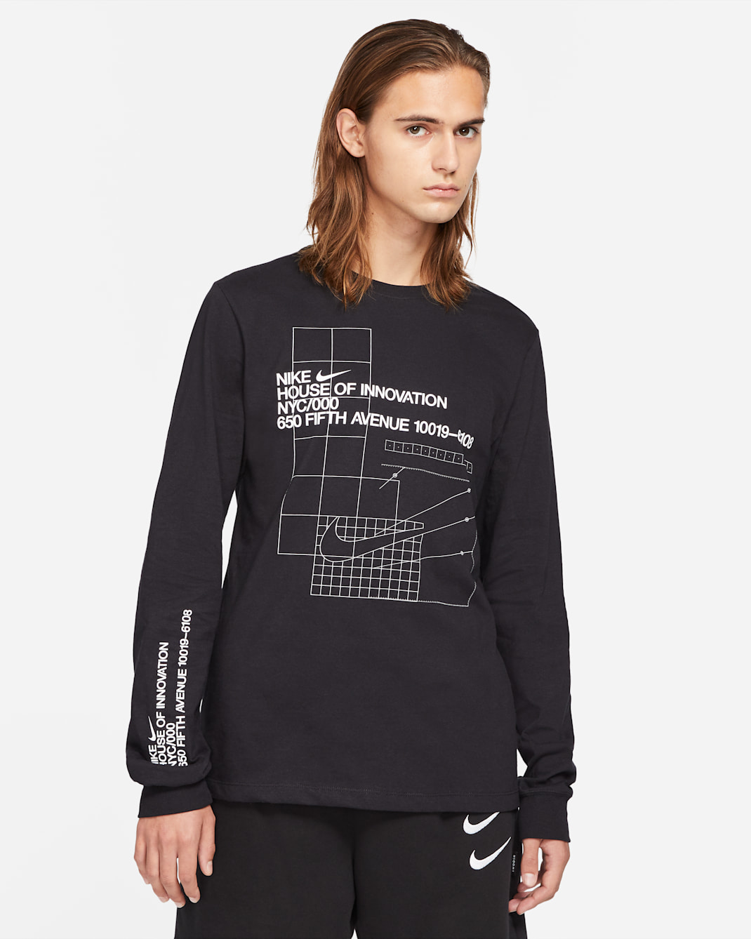 Playera de manga larga para hombre Nike Sportswear - Negro