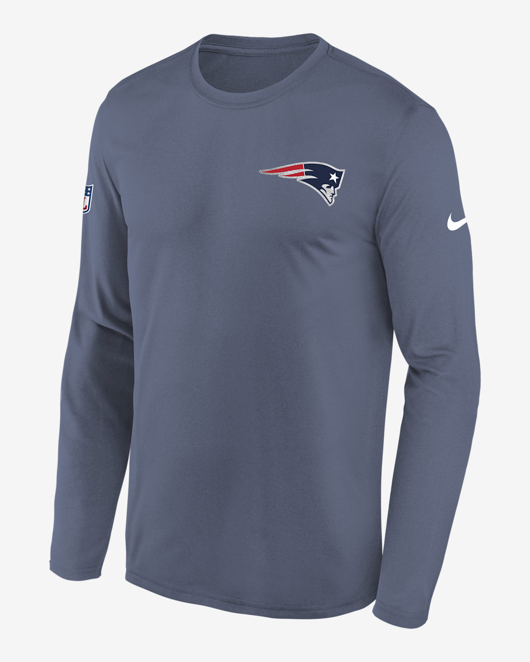 New England Patriots Rivalry Sideline Legend Big Kids' Nike Dri-FIT NFL Long-Sleeve T-Shirt - Denim