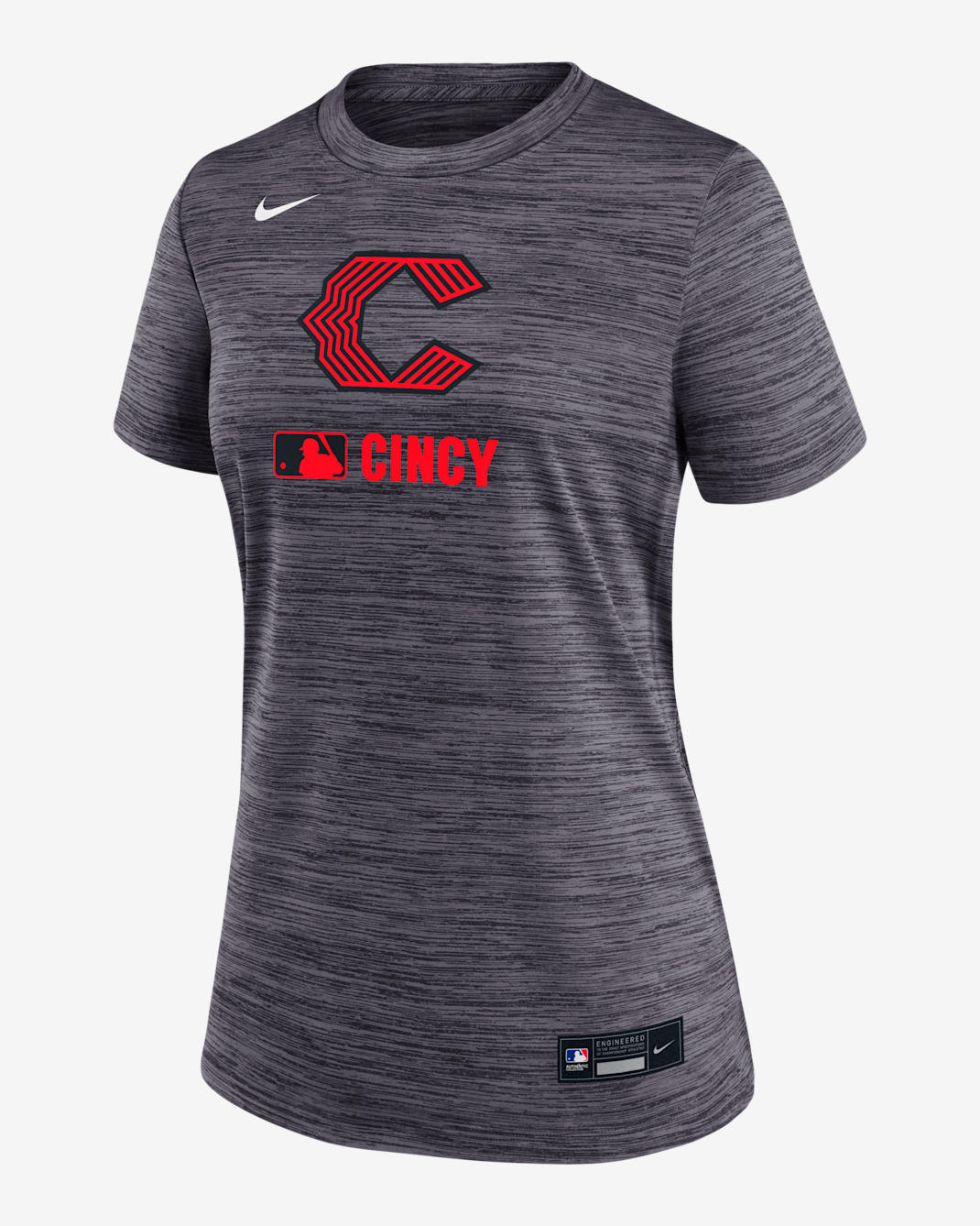 Cincinnati Reds Authentic Collection City Connect Velocity Women's Nike Dri-FIT MLB T-Shirt - Black