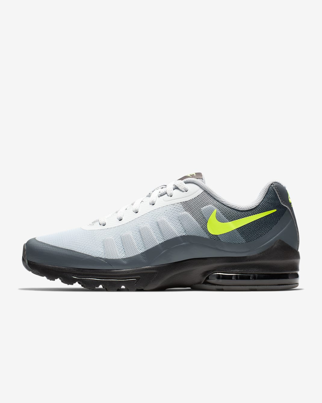 Tenis para hombre Nike Air Max Invigor - Negro/Gris oscuro/Gris azulado/Volt